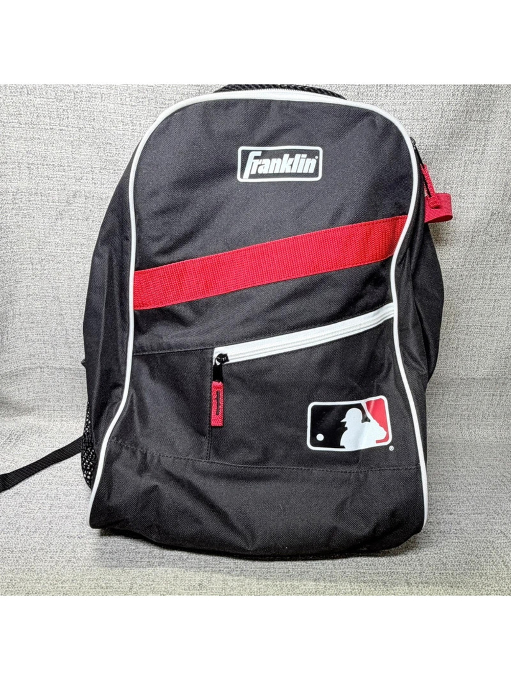 Franklin Sports MLB Baseball Backpack Bat Bag Holds 2 Bats Gear Black Red
